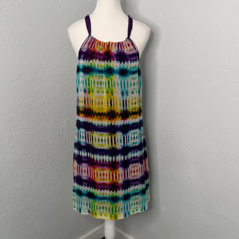 Trina Turk Rancho Tie-Dye Silk Halter Mini‎ Dress Womens Size 10